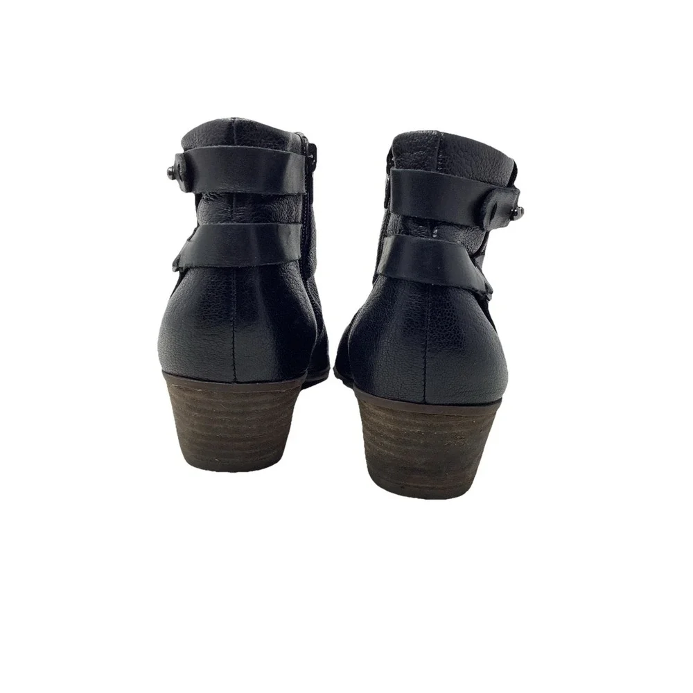 Clarks Spye Comet Ankle Bootie Black Pebbled Leather 1 3/4